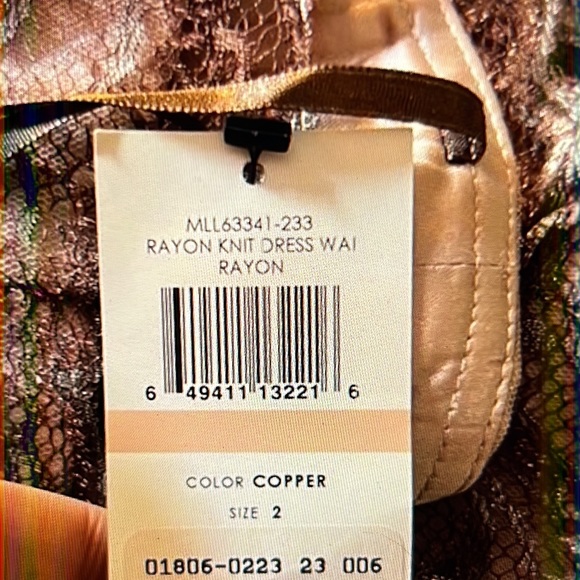 Brand New- Metallic Lace Dress from BCBG - Picture 3 of 5